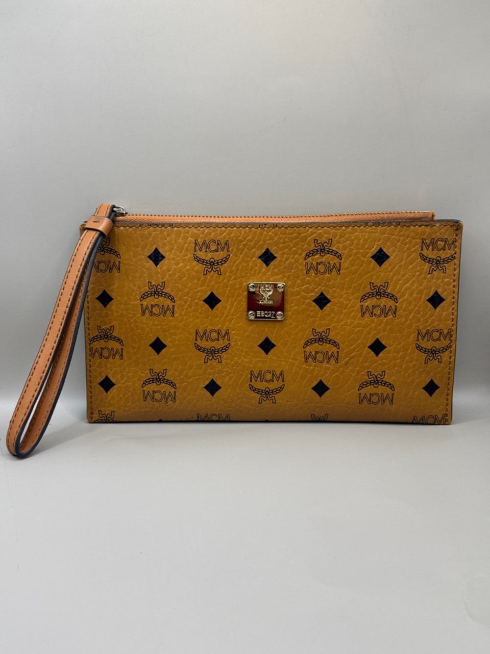 MCM Cognac Large Wristlet
